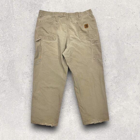 ★ Carhartt Vintage (90’s) Tan Carpenter Workwear Pants w/ Utility Pockets ★ - Picture 7 of 7